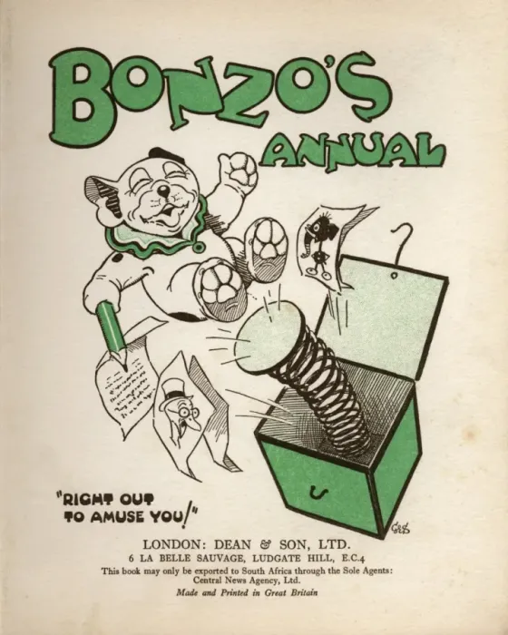 Framed Print : Bonzo the cartoon dog springing out of a box Framed Print : Bonzo the cartoon dog springing out of a box
