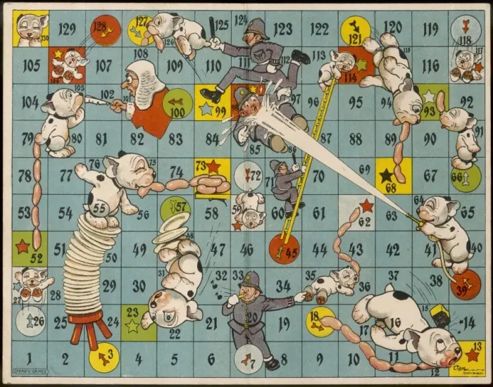 Framed Print : The Bonzo Chase board game Framed Print : The Bonzo Chase board game