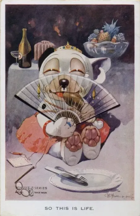 Framed Print : Bonzo dressed as a debutante Framed Print : Bonzo dressed as a debutante