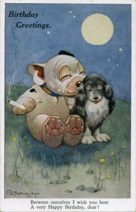 Framed Print : Bonzo and girlfriend sitting together Framed Print : Bonzo and girlfriend sitting together