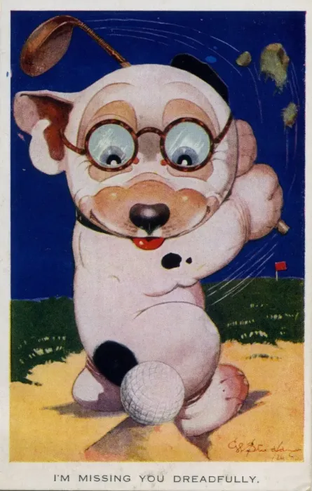 Framed Print : Bonzo playing golf Framed Print : Bonzo playing golf