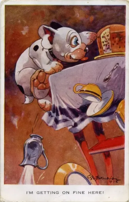 Framed Print : Bonzo stealing some cake Framed Print : Bonzo stealing some cake