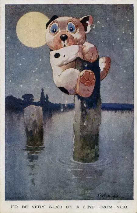 Framed Print : Bonzo stuck on a post in thesea Framed Print : Bonzo stuck on a post in thesea