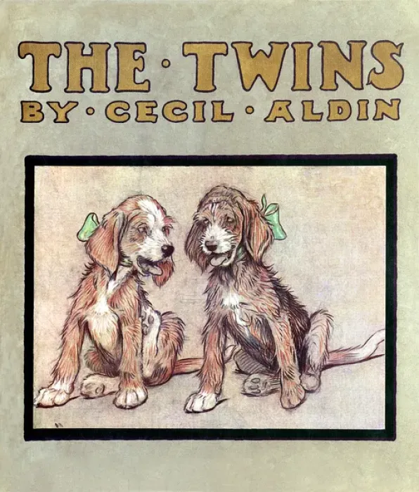 Framed Print : Book cover design, The Twins by Cecil Aldin Framed Print : Book cover design, The Twins by Cecil Aldin