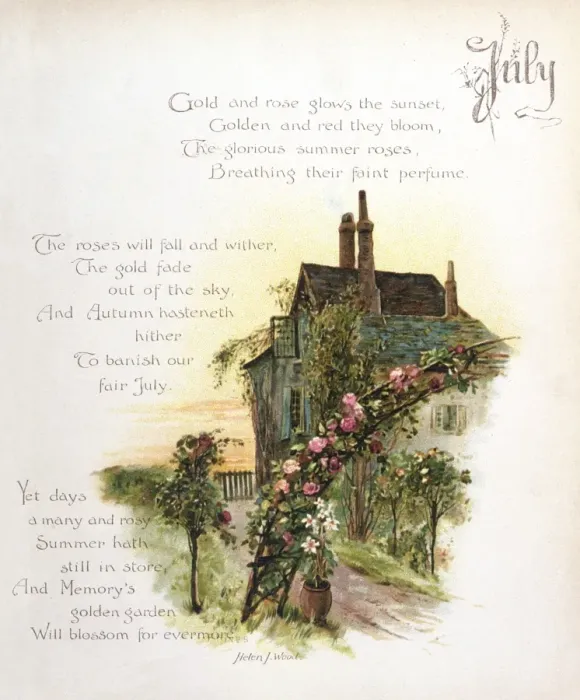 Framed Print : Book illustration -- July Framed Print : Book illustration -- July