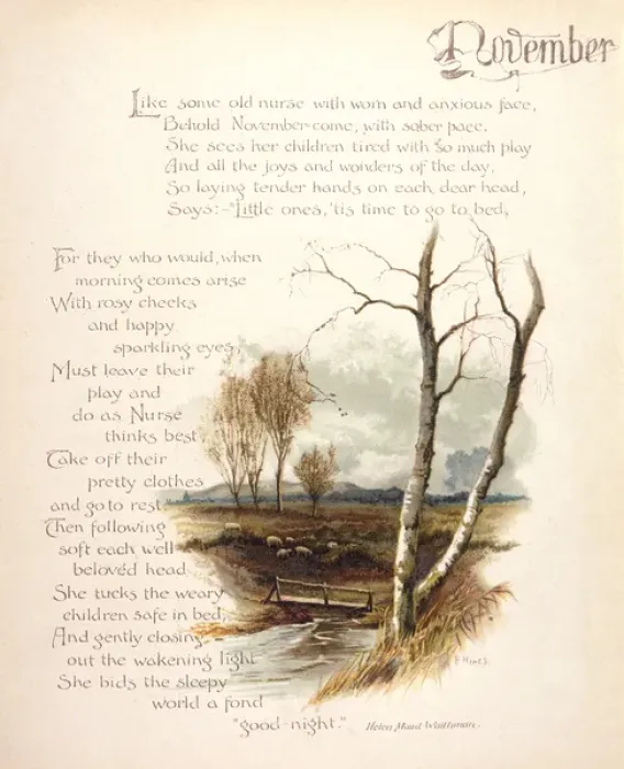 Framed Print : Book illustration -- November