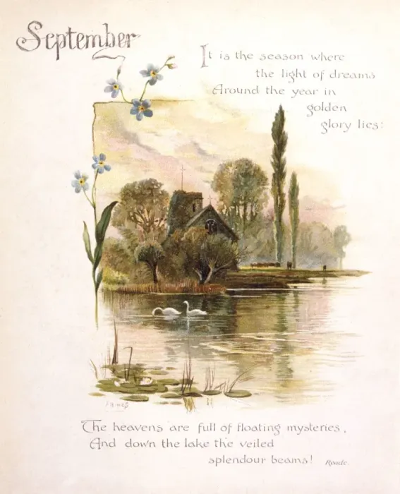 Framed Print : Book illustration -- September Framed Print : Book illustration -- September
