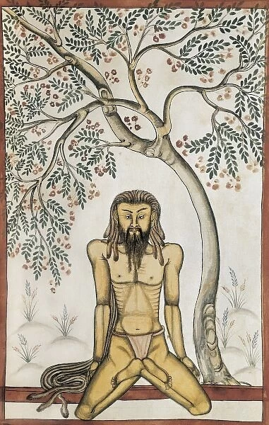 Book of the Moghul. Ms. 8300. 17th c. Yoga position