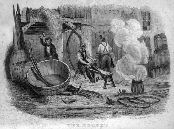 Framed Print : Book of Trades, The Cooper Framed Print : Book of Trades, The Cooper