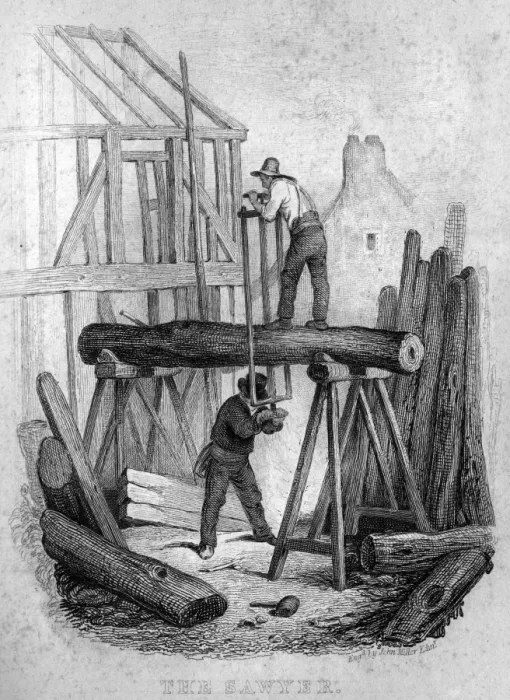 Framed Print : Book of Trades, The Sawyer Framed Print : Book of Trades, The Sawyer