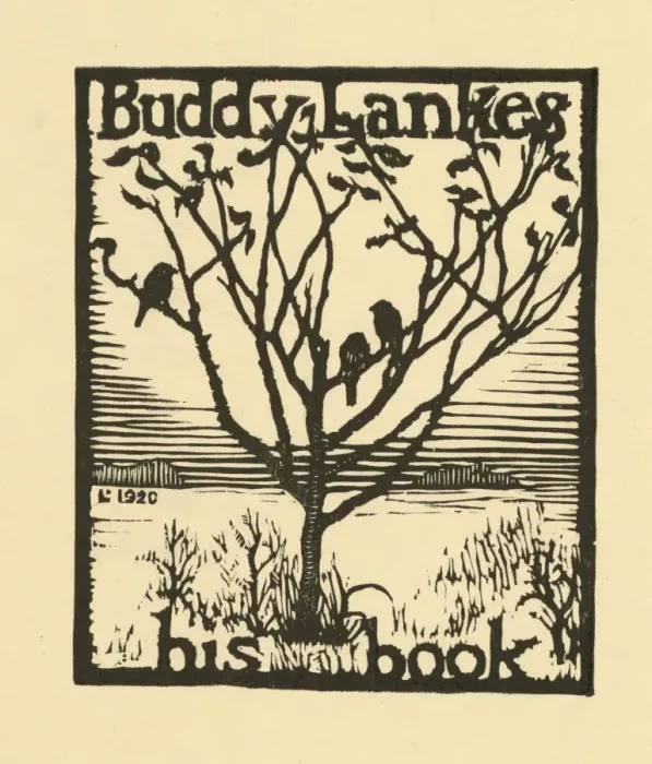 Framed Print : Bookplate of Buddy Lankes Framed Print : Bookplate of Buddy Lankes