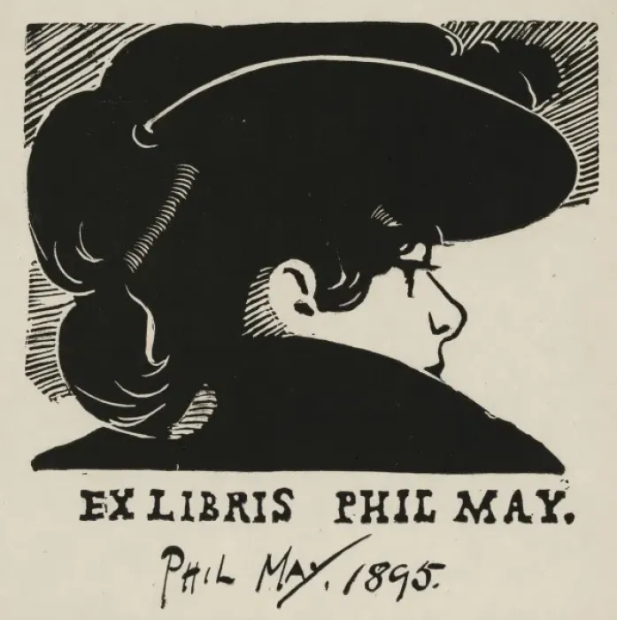 Framed Print : Bookplate of English caricaturist Phil May Framed Print : Bookplate of English caricaturist Phil May