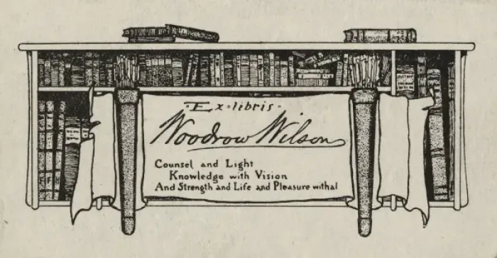 Framed Print : Bookplate of President Woodrow Wilson Framed Print : Bookplate of President Woodrow Wilson