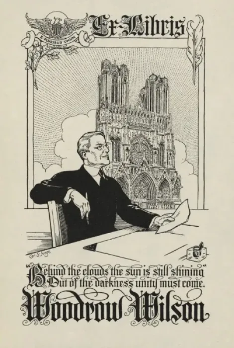 Framed Print : Bookplate of Woodrow Wilson Framed Print : Bookplate of Woodrow Wilson