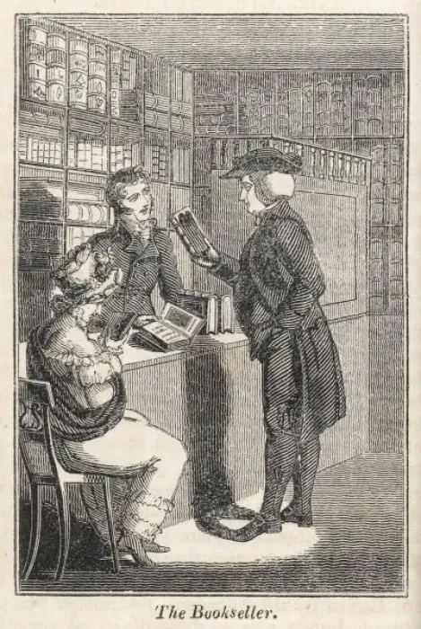Framed Print : Bookseller 1827 Framed Print : Bookseller 1827