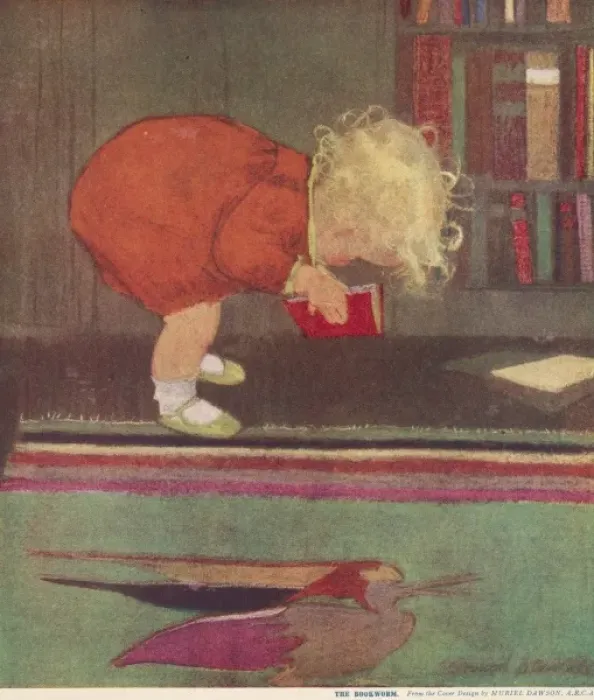 Framed Print : The Bookworm by Muriel Dawson Framed Print : The Bookworm by Muriel Dawson