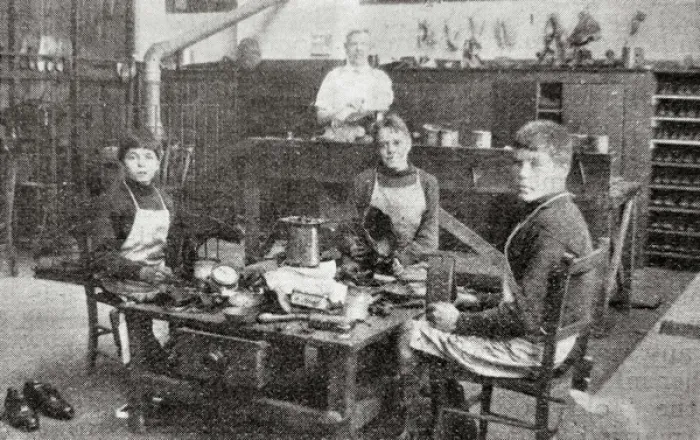 Framed Print : Bootmakers Workshop, St Martins Home, Pyrford, Surrey Framed Print : Bootmakers Workshop, St Martins Home, Pyrford, Surrey