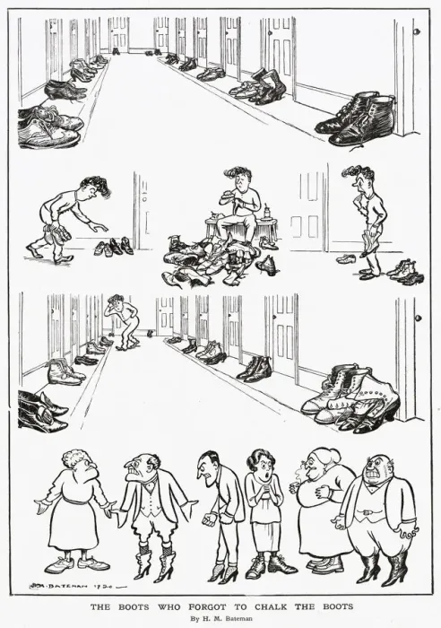 Framed Print : The Boots Who Forgot to Chalk the Boots, H. M. Bateman Framed Print : The Boots Who Forgot to Chalk the Boots, H. M. Bateman