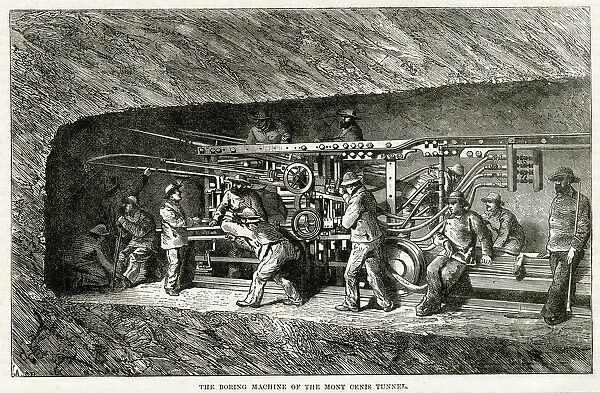 Boring machine used in the Mont Cenis tunnel 1869