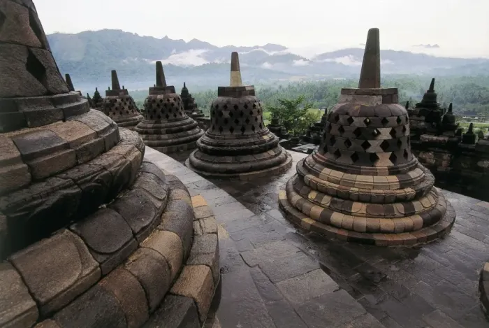 Framed Print : Borobudur Temple. 9th c. INDONESIA. CENTRAL JAVA