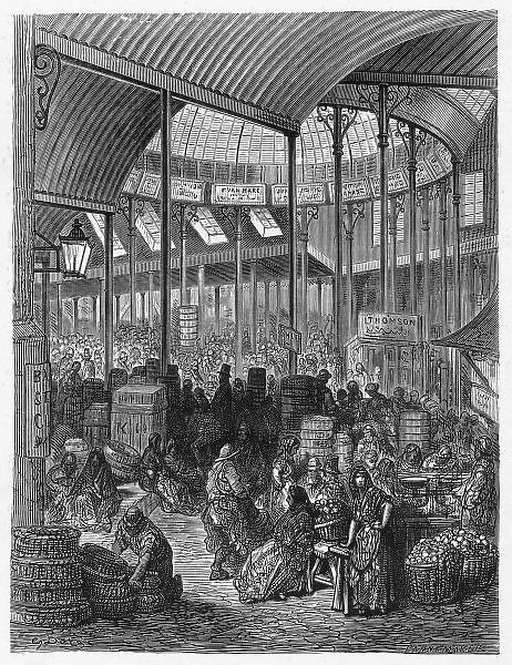 Borough Market 1870. A busy day at the Borough food market