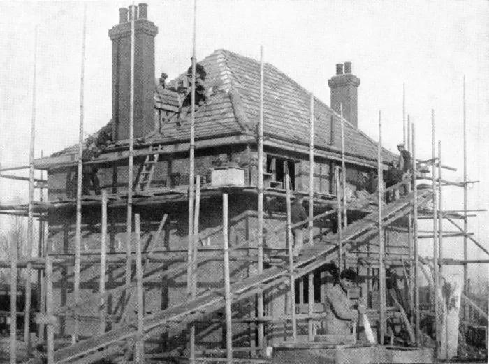 Framed Print : Borstal Inmates Building a House Framed Print : Borstal Inmates Building a House