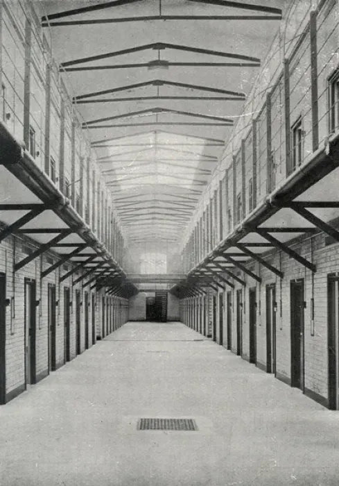 Framed Print : Borstal New Cell Corridor