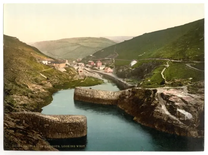 Framed Print : Boscastle, harbor looking west, Cornwall, England Framed Print : Boscastle, harbor looking west, Cornwall, England