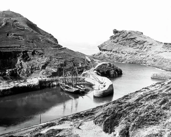 Framed Print : Boscastle Harbour, Cornwall, Victorian period Framed Print : Boscastle Harbour, Cornwall, Victorian period