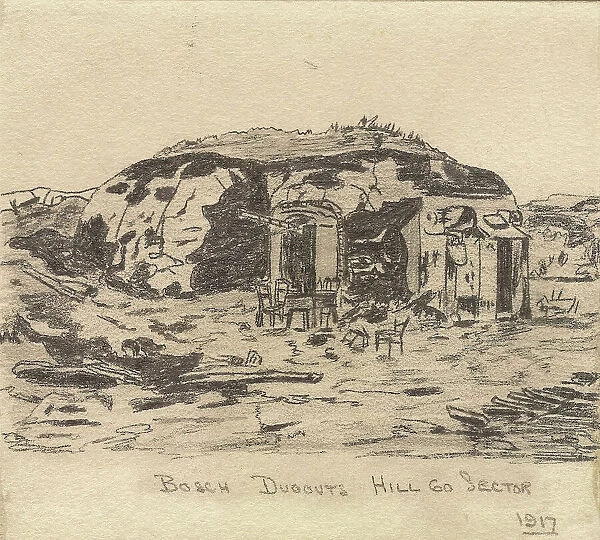 Bosch Dugouts, by William Hugh Duncan Arthur, WW1