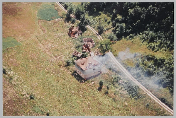 Bosnia - Aerial photograph showing ethnic cleansing