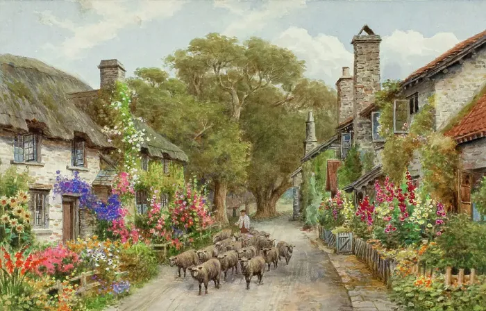 Framed Print : Bossington, Exmoor, Somerset Framed Print : Bossington, Exmoor, Somerset