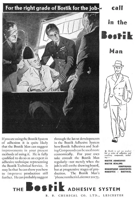 Framed Print : Bostik Adhesives & Sealants. 1943 Advert Framed Print : Bostik Adhesives & Sealants. 1943 Advert
