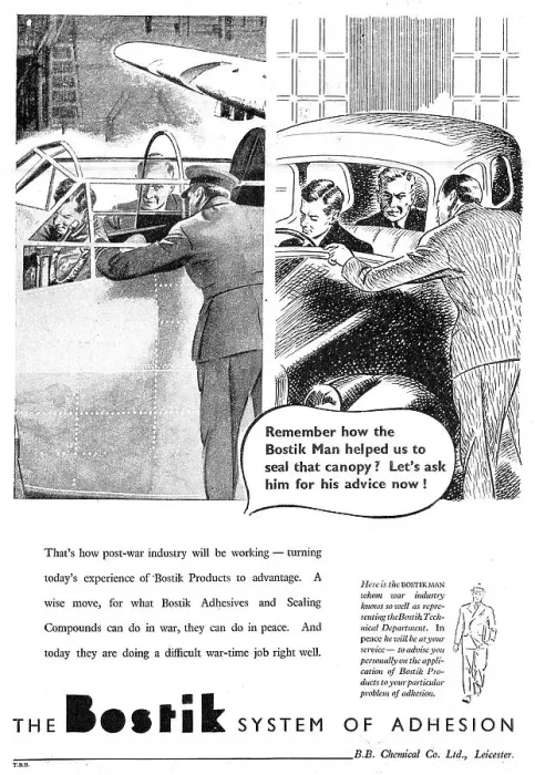 Framed Print : Bostik Aviation Sealants & Adhesives 1945 Advert Framed Print : Bostik Aviation Sealants & Adhesives 1945 Advert