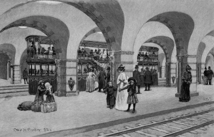 Framed Print : Boston Subway 1892 Framed Print : Boston Subway 1892