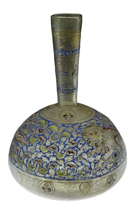 Framed Print : Bottle with Chinese lions, 14th century. Mamluk period Framed Print : Bottle with Chinese lions, 14th century. Mamluk period