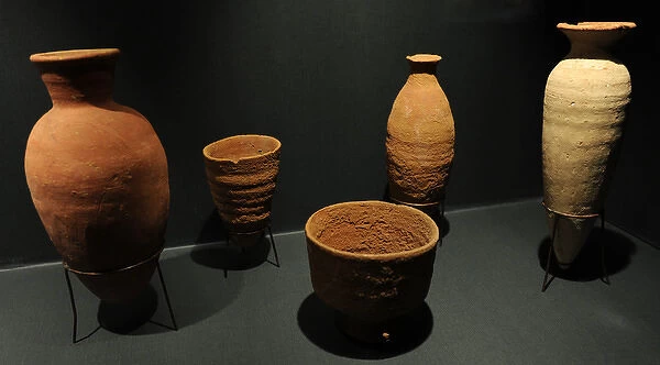 Bottles and bowls. Fired clay. C. 2150-2050 BC. From Sedment