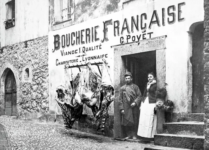 Framed Print : Boucherie, La Turbie, France, Victorian period Framed Print : Boucherie, La Turbie, France, Victorian period