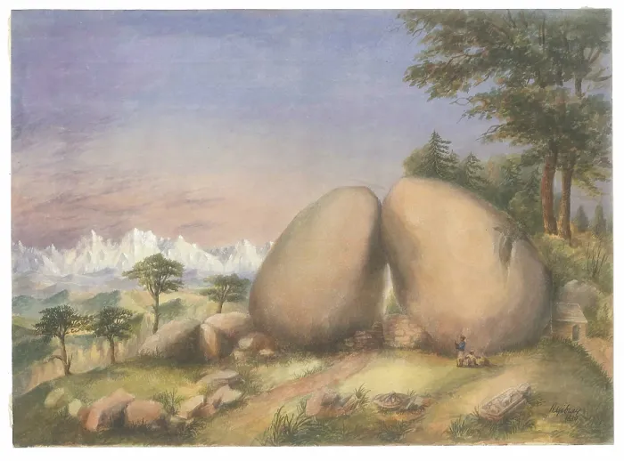 Framed Print : Boulder rocks at Debre Doura, Kumaun, India Framed Print : Boulder rocks at Debre Doura, Kumaun, India