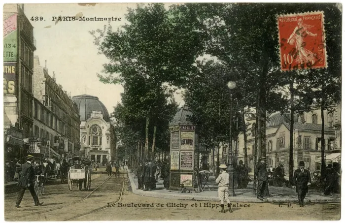 Framed Print : Boulevard de Clichy and Hippodrome Palace, Paris, France Framed Print : Boulevard de Clichy and Hippodrome Palace, Paris, France