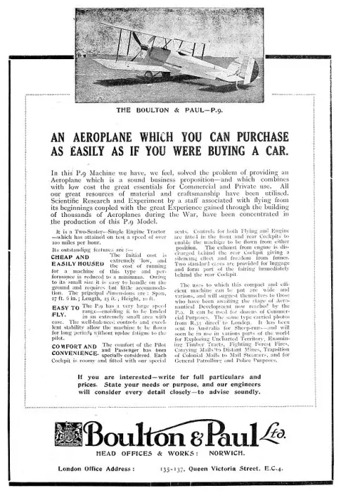 Framed Print : Boulton & Paul P9 Framed Print : Boulton & Paul P9