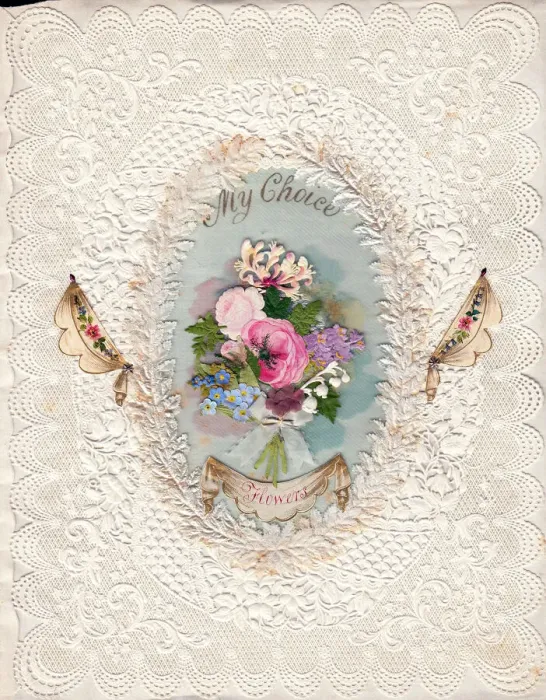 Framed Print : Bouquet of flowers on a paper lace romantic card Framed Print : Bouquet of flowers on a paper lace romantic card