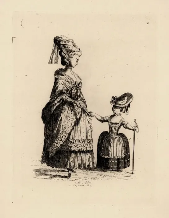 Framed Print : Bourgeoise woman with daughter, era of Marie Antoinette Framed Print : Bourgeoise woman with daughter, era of Marie Antoinette