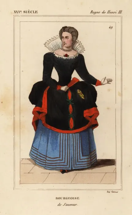 Framed Print : Bourgeoise woman of Saumur, France, reign of Henri III Framed Print : Bourgeoise woman of Saumur, France, reign of Henri III