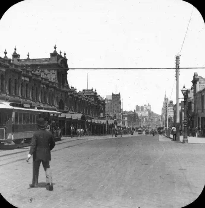 Framed Print : Bourke Street, looking West from Exhibition Street Framed Print : Bourke Street, looking West from Exhibition Street