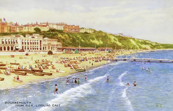Framed Print : Bournemouth, Dorset - View from Pier, looking East Framed Print : Bournemouth, Dorset - View from Pier, looking East