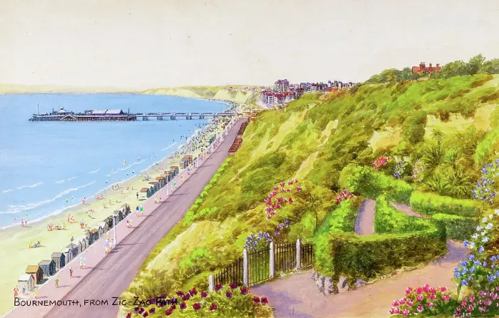 Framed Print : Bournemouth, Dorset, viewed from the Zigzag Path Framed Print : Bournemouth, Dorset, viewed from the Zigzag Path