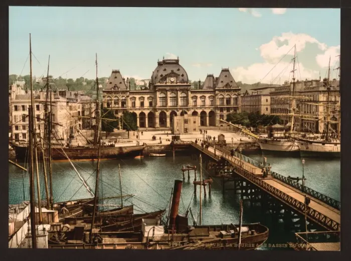 Framed Print : Bourse and docks, Havre, France Framed Print : Bourse and docks, Havre, France