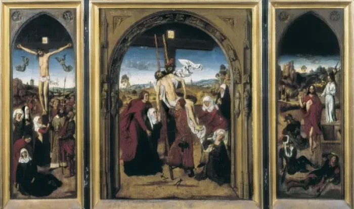 Framed Print : Bouts, Dirck. Tryptich of the Passion. 16th c Framed Print : Bouts, Dirck. Tryptich of the Passion. 16th c