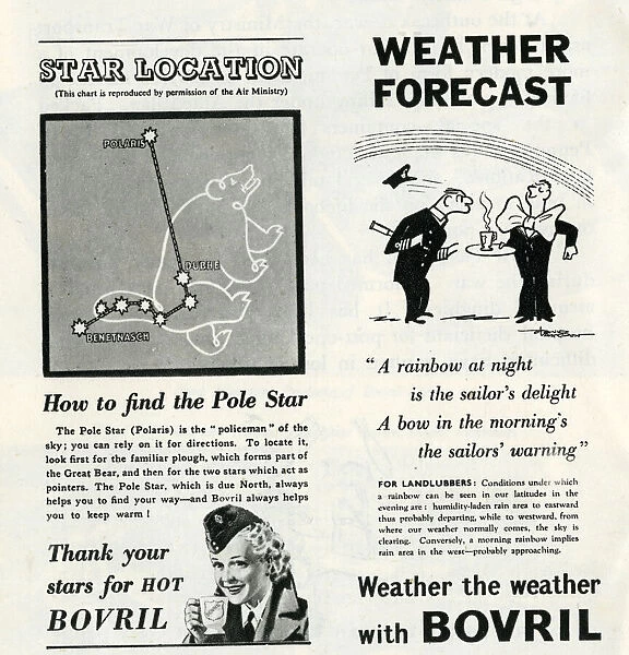 Two Bovril advertisements during WW2